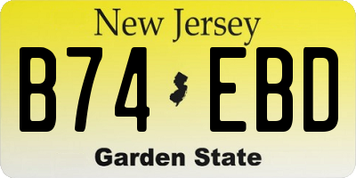 NJ license plate B74EBD