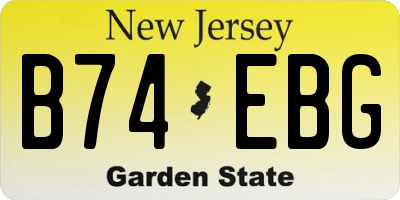 NJ license plate B74EBG