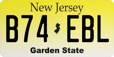 NJ license plate B74EBL