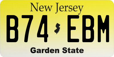 NJ license plate B74EBM
