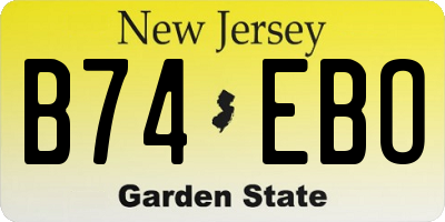 NJ license plate B74EBO
