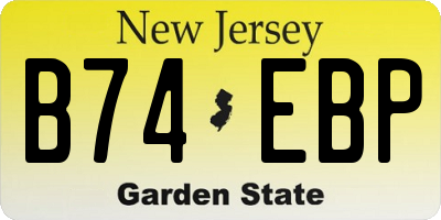 NJ license plate B74EBP