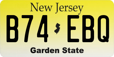 NJ license plate B74EBQ