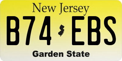 NJ license plate B74EBS
