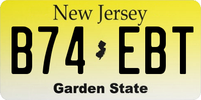 NJ license plate B74EBT