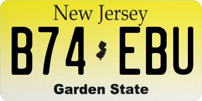 NJ license plate B74EBU