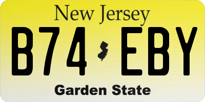 NJ license plate B74EBY