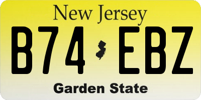 NJ license plate B74EBZ