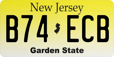 NJ license plate B74ECB