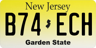 NJ license plate B74ECH