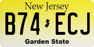 NJ license plate B74ECJ