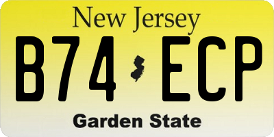 NJ license plate B74ECP