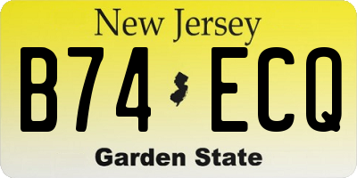 NJ license plate B74ECQ