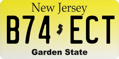 NJ license plate B74ECT