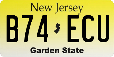 NJ license plate B74ECU
