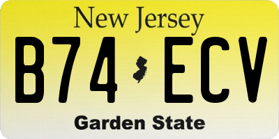 NJ license plate B74ECV