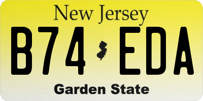 NJ license plate B74EDA