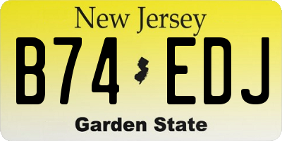 NJ license plate B74EDJ