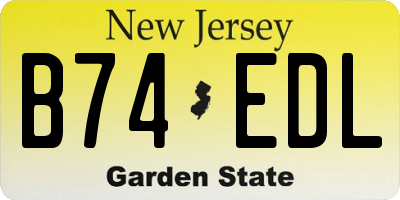 NJ license plate B74EDL