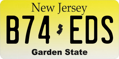 NJ license plate B74EDS
