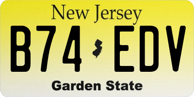 NJ license plate B74EDV