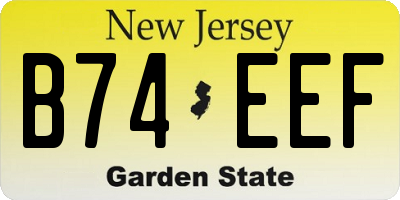NJ license plate B74EEF