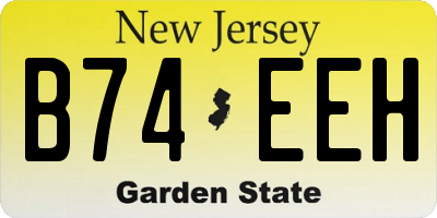 NJ license plate B74EEH