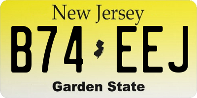 NJ license plate B74EEJ