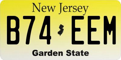 NJ license plate B74EEM