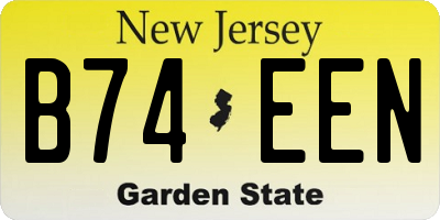 NJ license plate B74EEN
