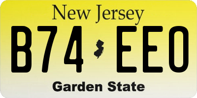 NJ license plate B74EEO