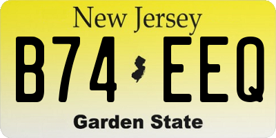 NJ license plate B74EEQ