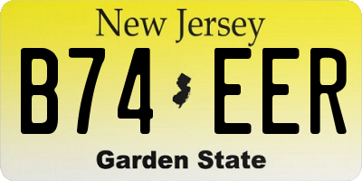 NJ license plate B74EER