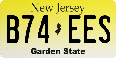 NJ license plate B74EES