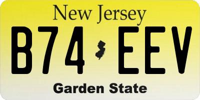 NJ license plate B74EEV