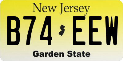 NJ license plate B74EEW