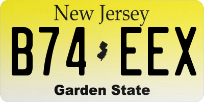 NJ license plate B74EEX