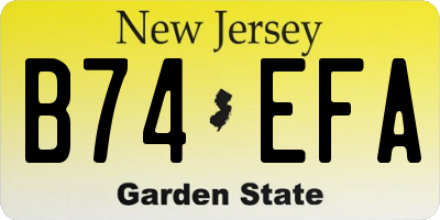 NJ license plate B74EFA