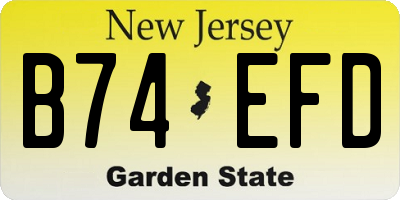NJ license plate B74EFD
