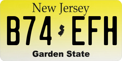 NJ license plate B74EFH