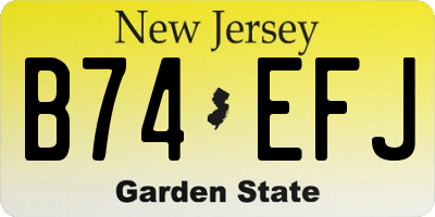 NJ license plate B74EFJ