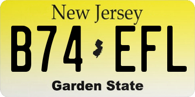 NJ license plate B74EFL