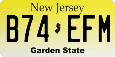 NJ license plate B74EFM