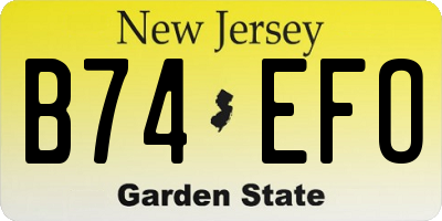 NJ license plate B74EFO