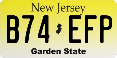 NJ license plate B74EFP