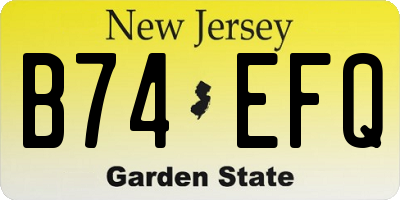 NJ license plate B74EFQ