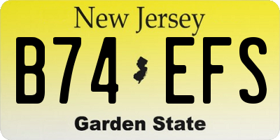 NJ license plate B74EFS