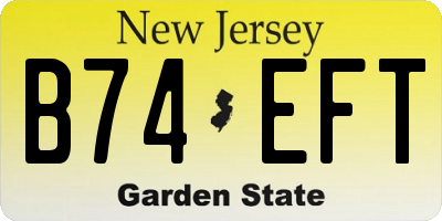 NJ license plate B74EFT
