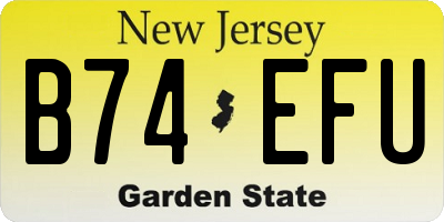 NJ license plate B74EFU