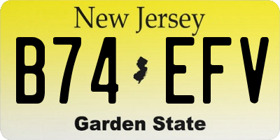 NJ license plate B74EFV